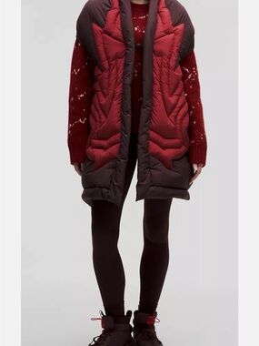 Team Canada lululemon athletica Two-Tone Red and Deep Brown Quilted Puffer Vest